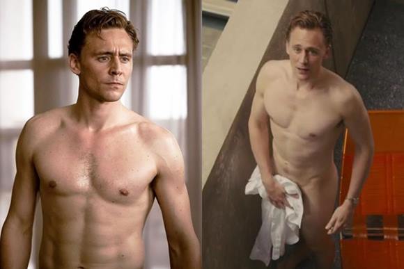 Ator Tom Hiddleston pelado quase mostrando a rola